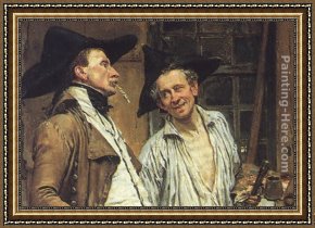 Painter in His Studio, Painting a Musical Company Framed Paintings - The Sign Painter [detail] by Jean-Louis Ernest Meissonier